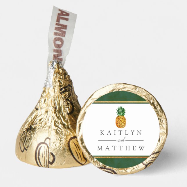 The Tropical Pineapple Wedding Collection Hershey®'s Kisses® (Front)