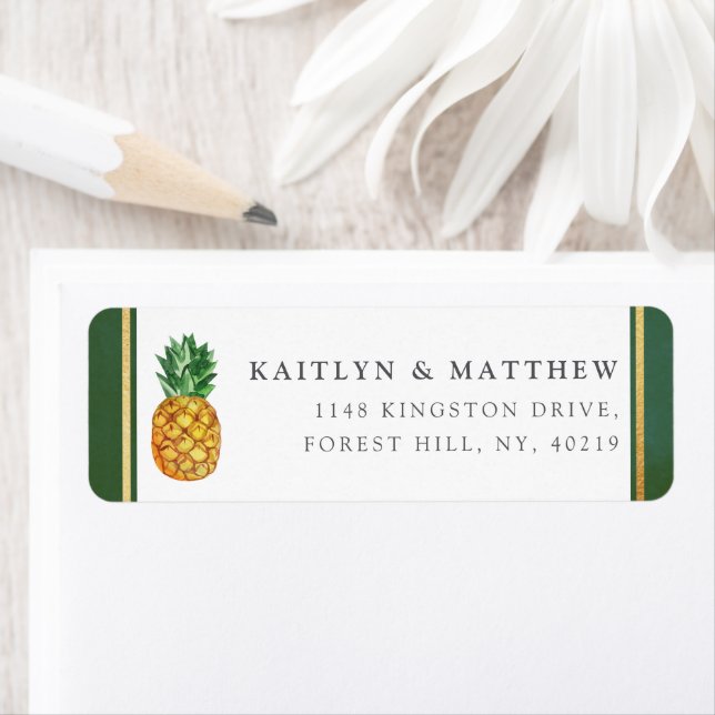 The Tropical Pineapple Wedding Collection Label (Insitu)