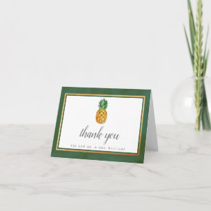 The Tropical Pineapple Wedding Collection Letterpress Thank You Card