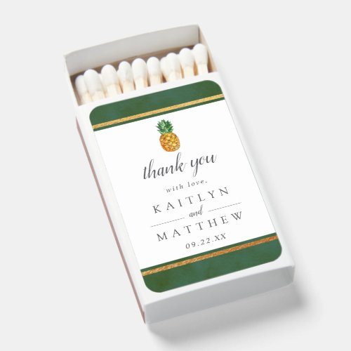 The Tropical Pineapple Wedding Collection Matchboxes