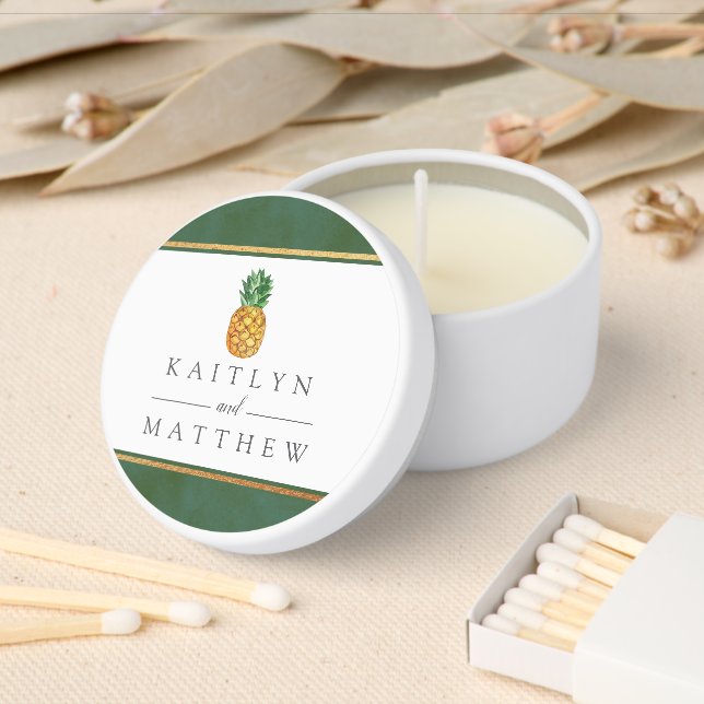 The Tropical Pineapple Wedding Collection Mini Candle Favors (Insitu)