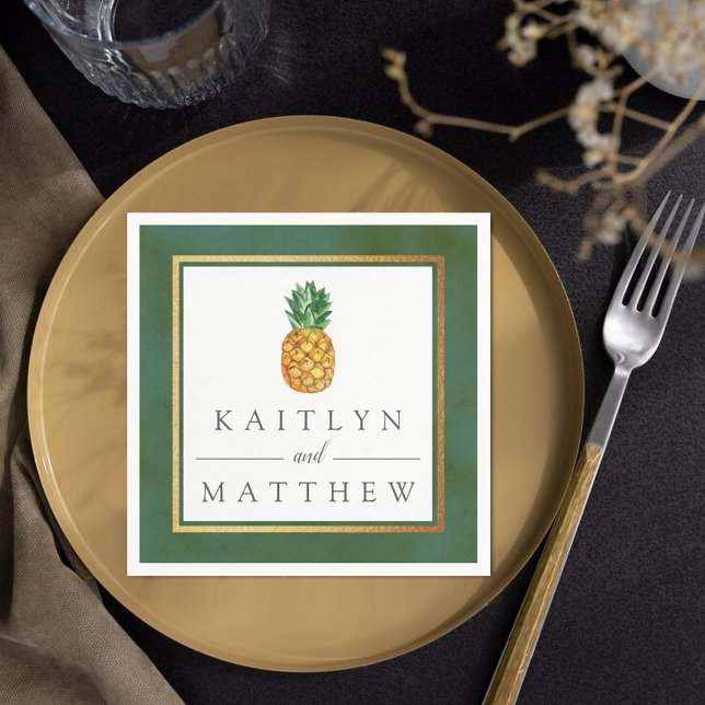The Tropical Pineapple Wedding Collection Napkins (Creator Uploaded)