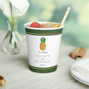 The Tropical Pineapple Wedding Collection Paper Cups