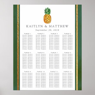 The Tropical Pineapple Wedding Collection Seating Poster