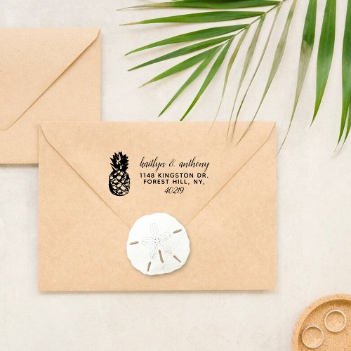The Tropical Pineapple Wedding Collection Self_inking Stamp