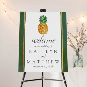 The Tropical Pineapple Wedding Collection Welcome Foam Board