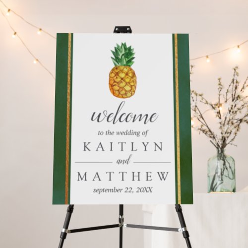 The Tropical Pineapple Wedding Collection Welcome Foam Board