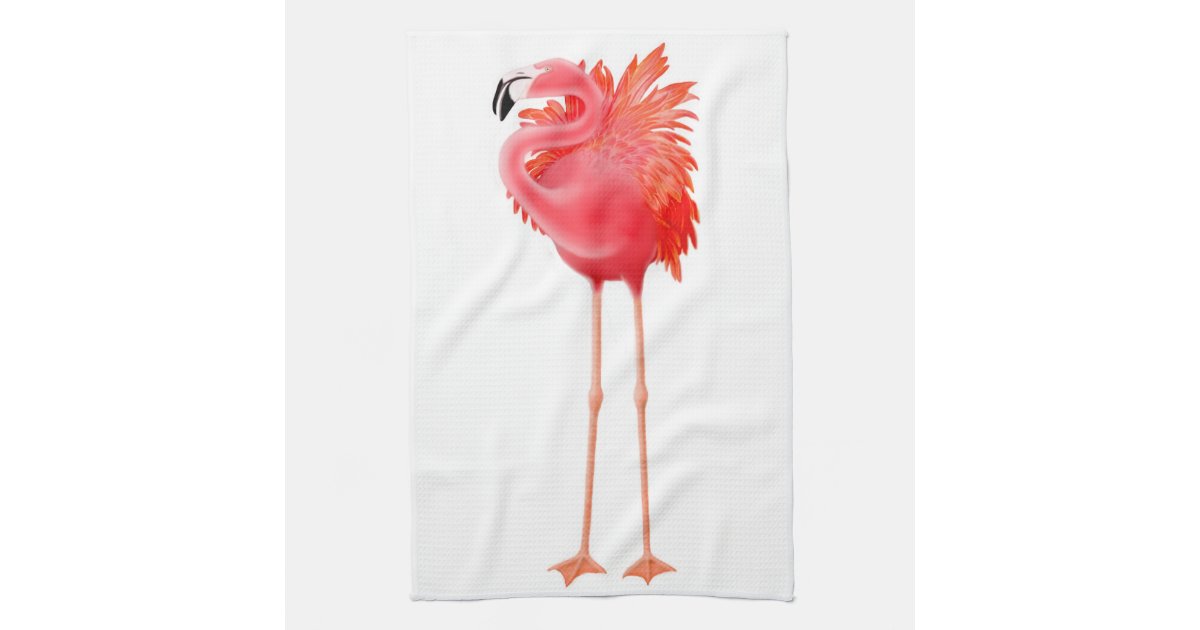 The Tropical Pink Flamingo Kitchen Towel | Zazzle