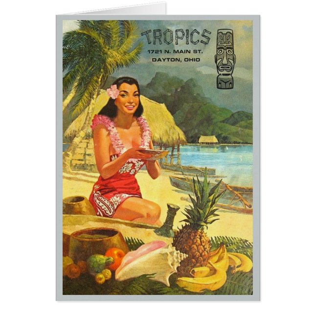 The Tropics classic Tiki menu Cards (Front)