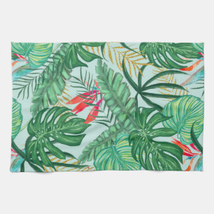 The Tropics   Jungle Botanical Bird of Paradise Kitchen Towel