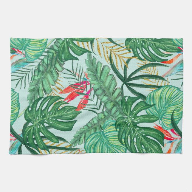 The Tropics | Jungle Botanical Bird of Paradise Kitchen Towel (Horizontal)