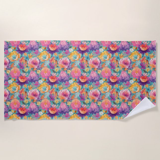 The Tropics Teach You To Go With The Flow Beach Towel (Front)