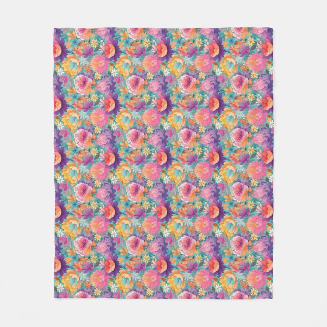 The Tropics Teach You To Go With The Flow Fleece Blanket (Front)