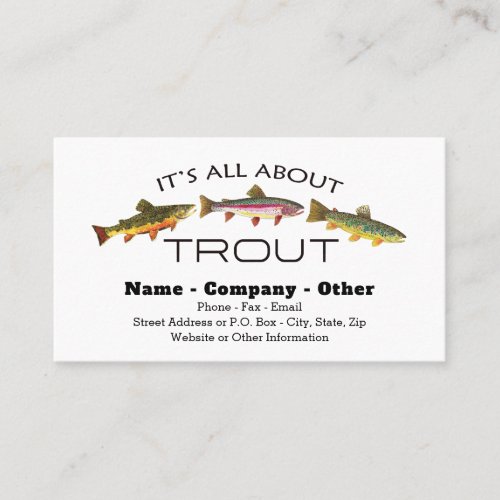 The Trout Fly Fishermans Fisherwomans Business Card