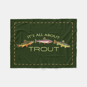 The Trout Fly Fisherman's Fisherwoman's Fleece Blanket