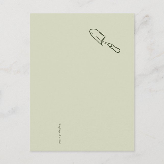 The Trowel -Botanists Pause- Minimalist Holiday Postcard (Front)