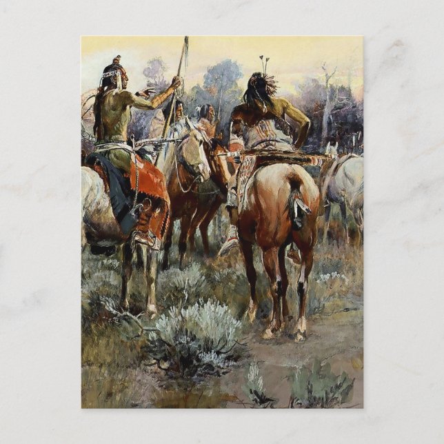 “The Truce” Western Art by Charles M Russell Postcard (Front)