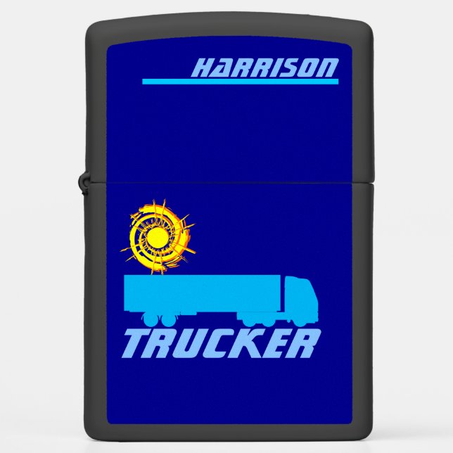 The Trucker, brave long-haul driver elegant Zippo Lighter (Front)