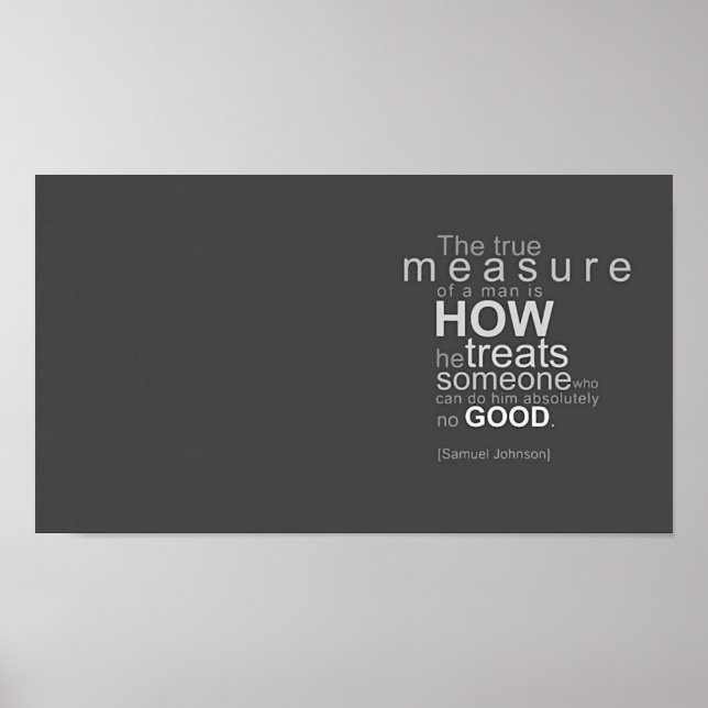 The True Measure Of A Man - Motivational Poster (Front)
