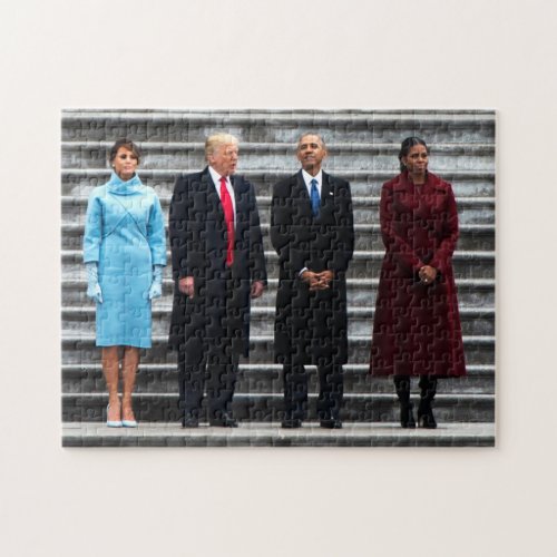 The Trumps  Obamas At Inauguration Jigsaw Puzzle