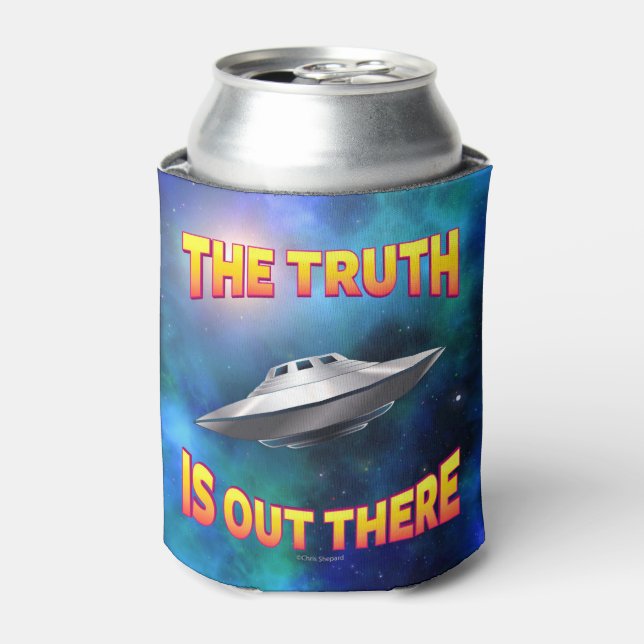 The Truth is Out There - Flying Saucer UFO Galaxy Can Cooler (Can Front)