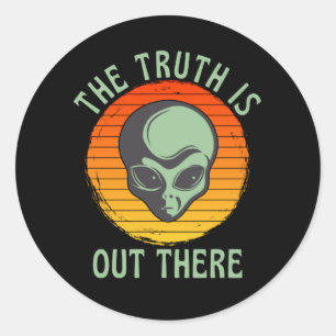 The Truth Is Out There Grey Alien UFO Classic Round Sticker