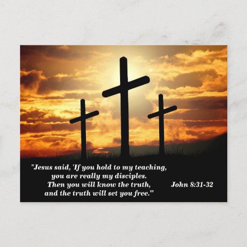 The Truth Shall Set You Free Bible Verse Memory  Postcard