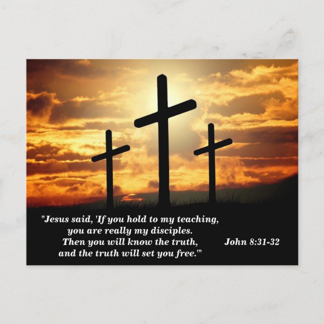 The Truth Shall Set You Free Bible Verse Memory  Postcard (Front)