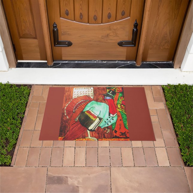 THE TURKEY GOT AWAY! Thanksgiving   Doormat (Outdoor)