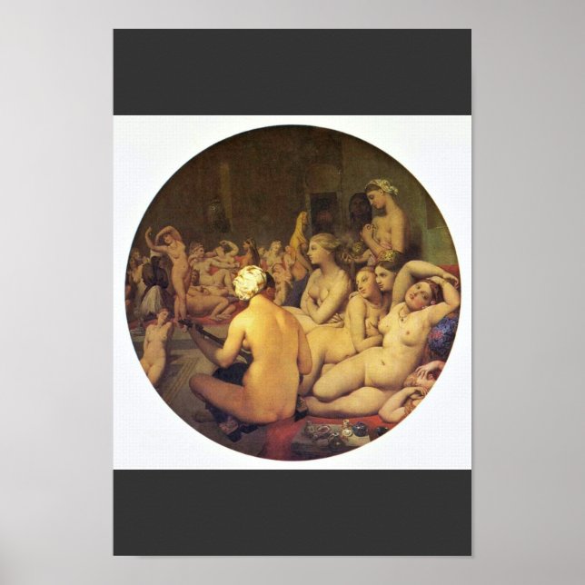 The Turkish Bath (Tondo) By Ingres Jean Auguste Do Poster (Front)