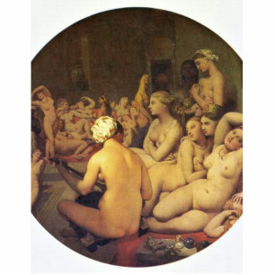 The Turkish Bath (Tondo) By Ingres Jean Auguste Do Statuette