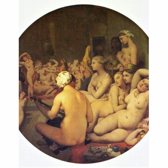 The Turkish Bath (Tondo) By Ingres Jean Auguste Do Statuette (Front)
