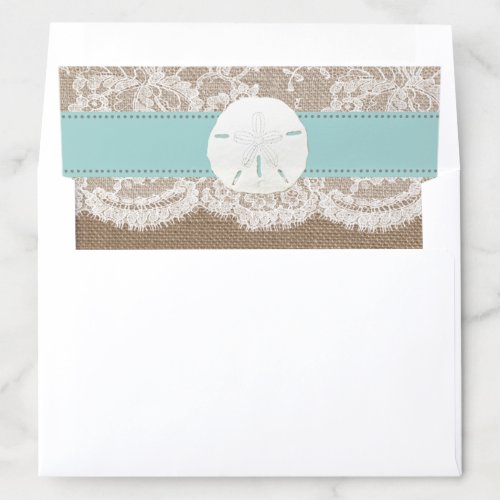 The Turquoise Sand Dollar Beach Wedding Collection Envelope Liner