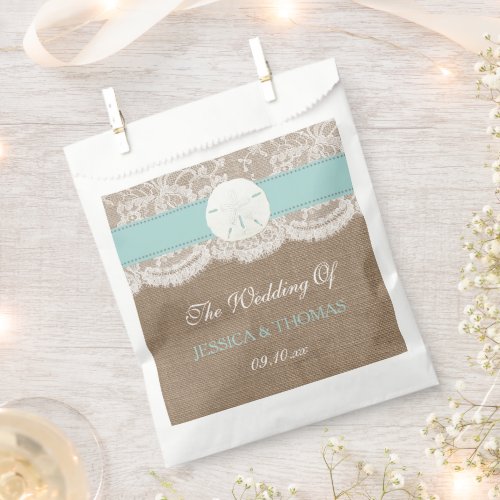 The Turquoise Sand Dollar Beach Wedding Collection Favor Bag