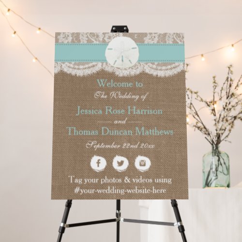 The Turquoise Sand Dollar Beach Wedding Collection Foam Board