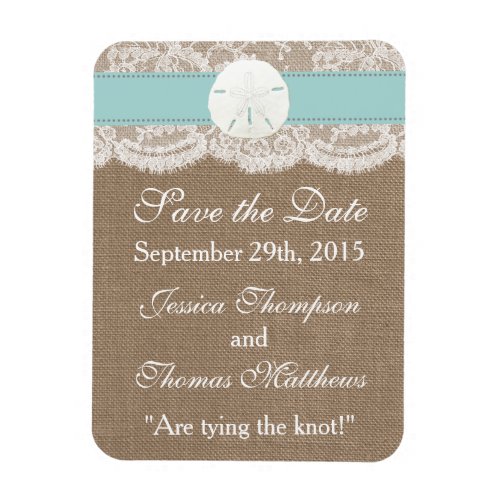 The Turquoise Sand Dollar Beach Wedding Collection Magnet