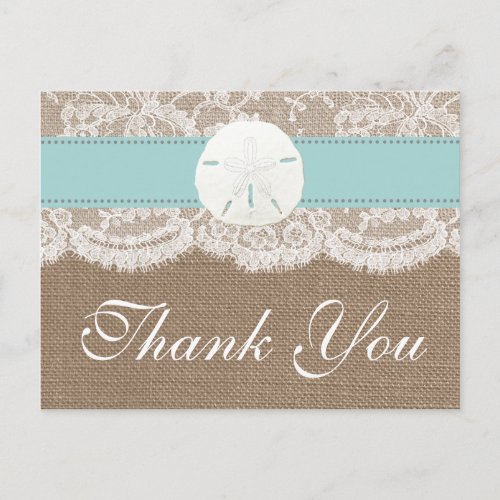 The Turquoise Sand Dollar Beach Wedding Collection Postcard