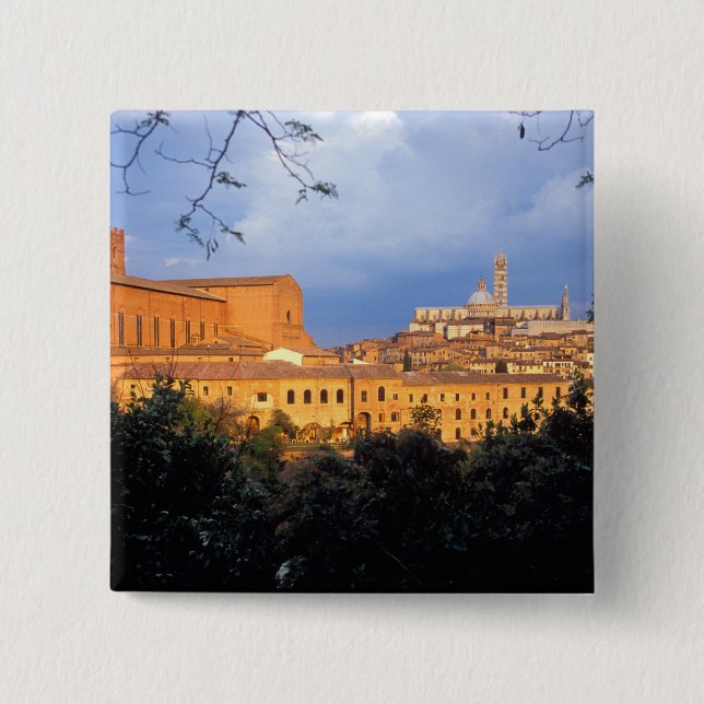 The Tuscan village of Sienna, Italy. Pinback Button (Front)