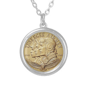 The Tuskegee Airmen COIN Earrings Silver Plated Necklace