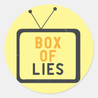 The Tv set is just a Box of lies Classic Round Sticker