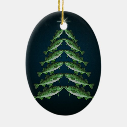 The Twelve Cods of Christmas oval ornament