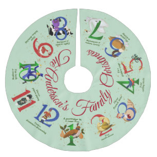 The Twelve Days of Christmas Brushed Polyester Tree Skirt