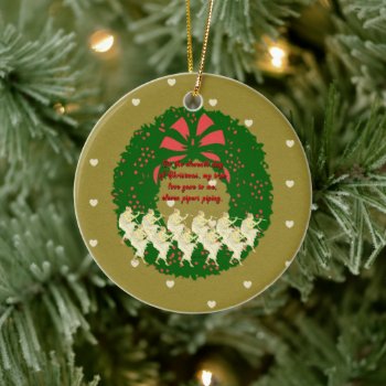 The Twelve Days Of Christmas Collection: Day 11 Ceramic Ornament by CreativeMastermind at Zazzle