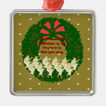 The Twelve Days Of Christmas Collection: Day 11 Metal Ornament by CreativeMastermind at Zazzle
