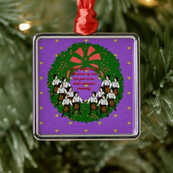 The Twelve Days Of Christmas Collection: Day 12 Metal Ornament by CreativeMastermind at Zazzle