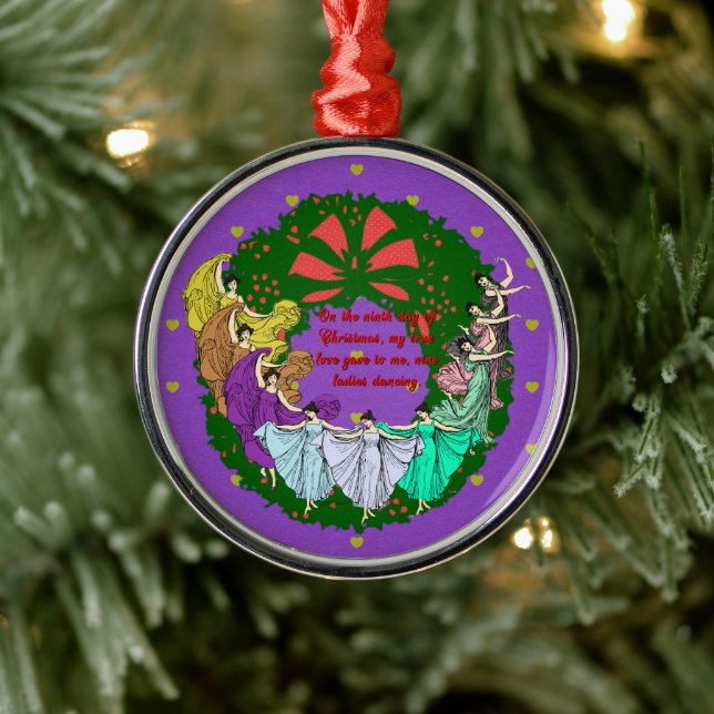 The Twelve Days of Christmas Collection: Day Nine Metal Ornament (Tree)