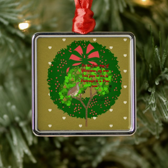 The Twelve Days of Christmas Collection: Day One Metal Ornament (Tree)