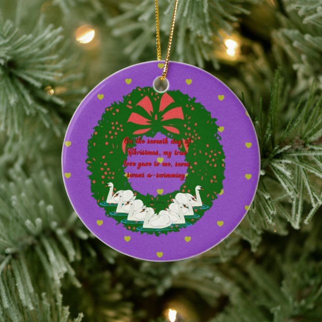 The Twelve Days of Christmas Collection: Day Seven Ceramic Ornament (Tree)