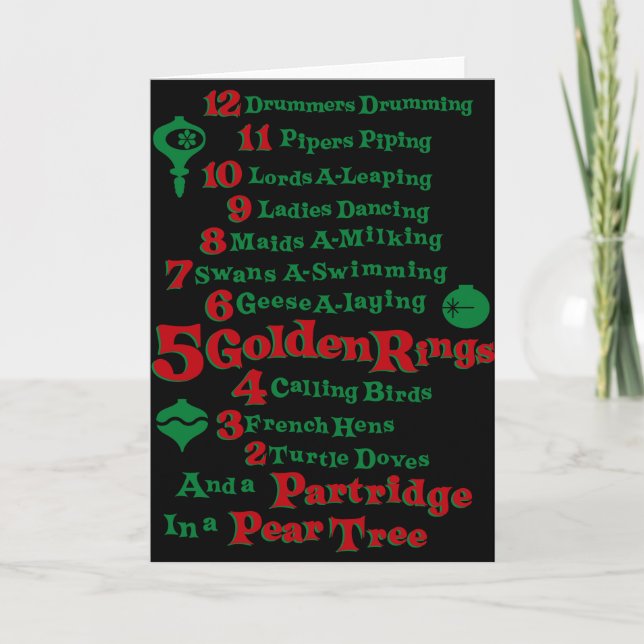 The Twelve Days Of Christmas Holiday Card (Front)
