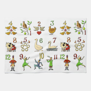 The Twelve Days of Christmas Kitchen Towel